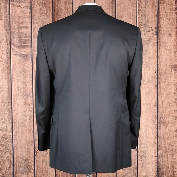 Black Wool Single Breast 2 Button Single Vent Mens Blazer Excellent Condition